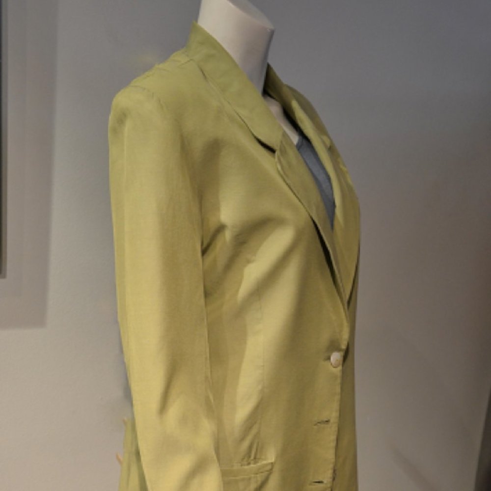 Kazu Vintage Spring Green Fuji Silk Blazer - Picture 2 of 5